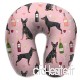 Travel Pillow Min Pin Wine Miniature Pinscher Dog Champagne Bubbly Pink Memory Foam U Neck Pillow for Lightweight Support in Airplane Car Train Bus - B07VC85DPP